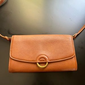 Brown leather crossbody bag/Clutch